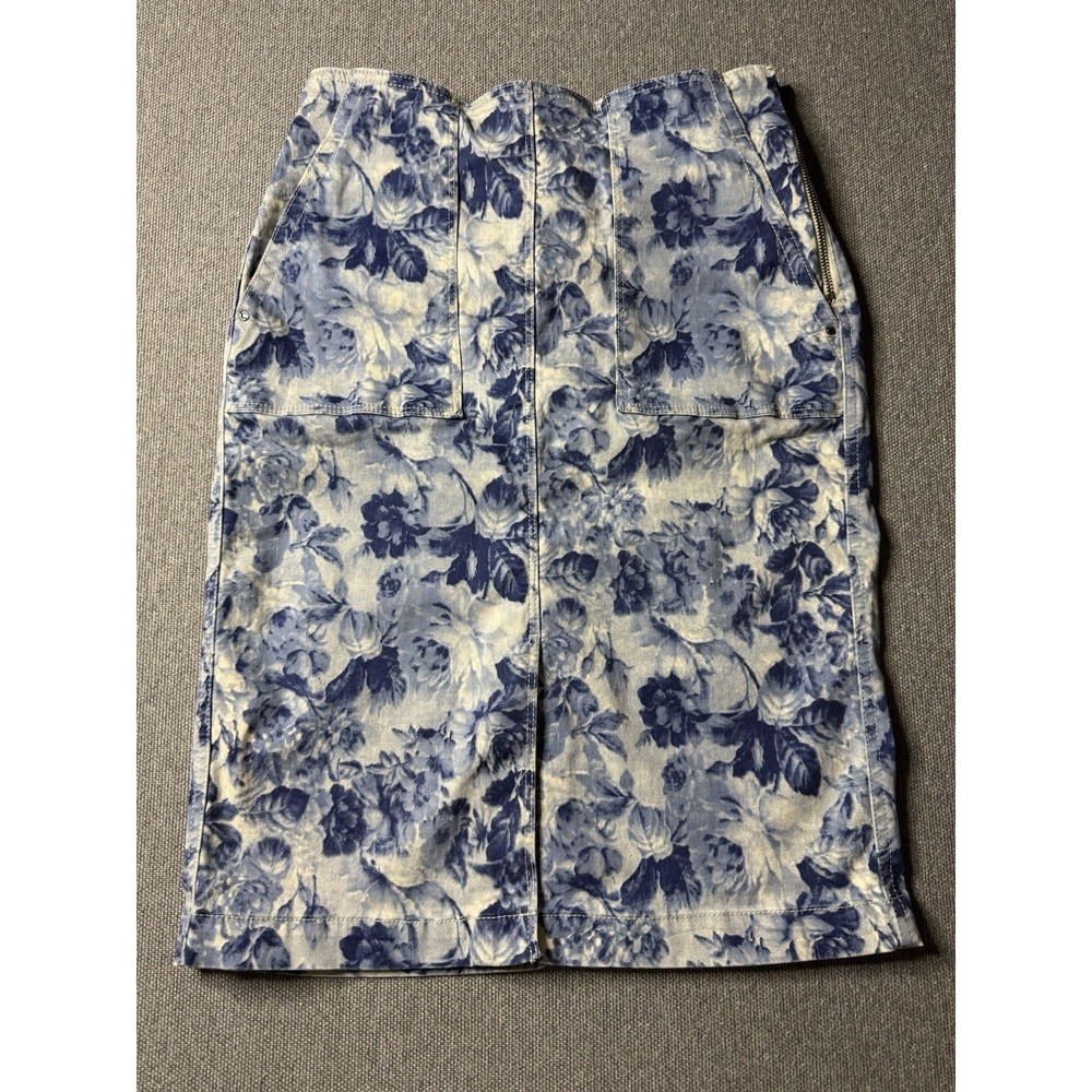 A Loves  A Women's Blue And White Floral Midi Skirt Size Small Cottagecore, Midi